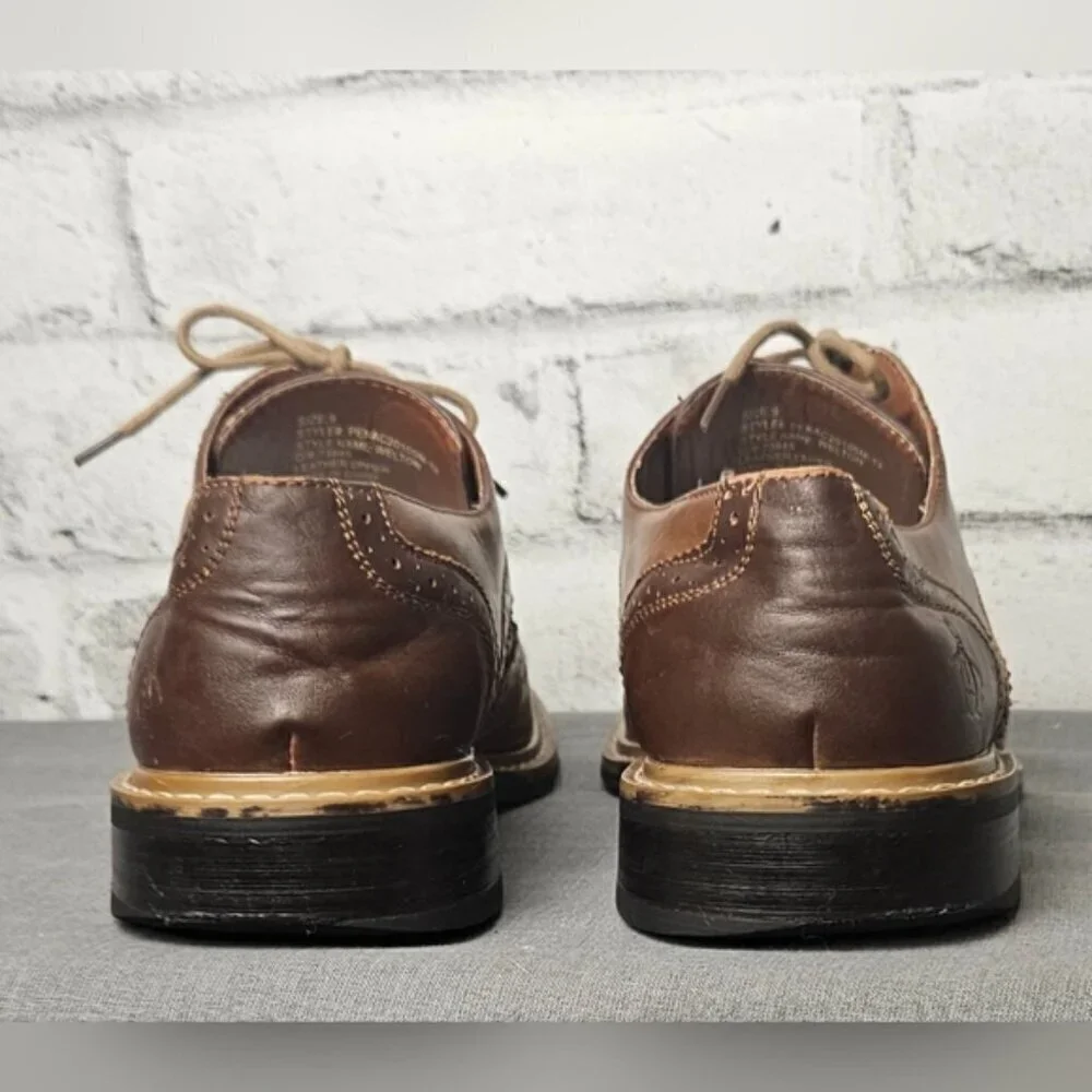 Original Penguin Brown Leather Wingtip Oxford Shoes Men’s 9 | Vintage Style